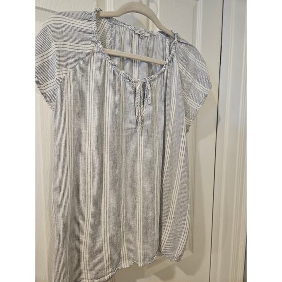 Rails Revolve Raven Flutter Sleeve Linen Top Alameda Stripe Womens XXL - Picture 3 of 7